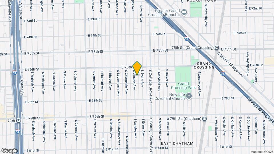 7633 S Langley Ave Map and Location Details