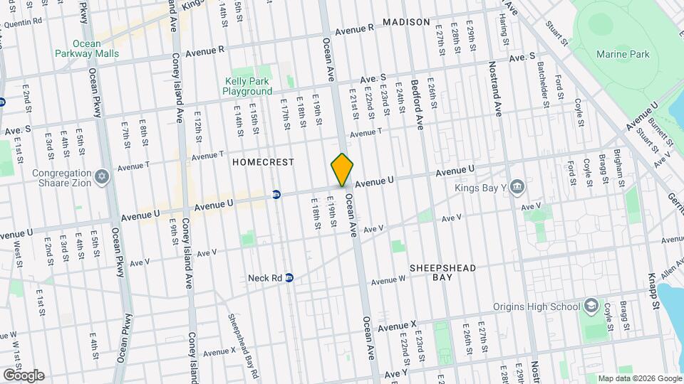 1922 Avenue U, Unit 2nd floor Map and Location Details