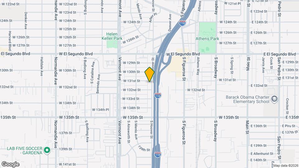 13111 S Hoover St Mapa y Detalles de la Ubicación
