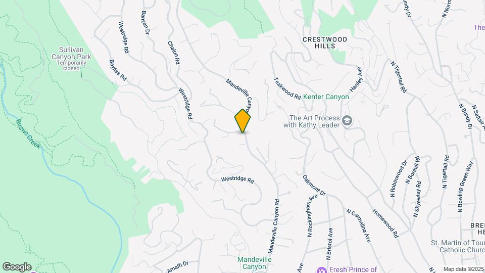 1943 Mandeville Canyon Rd Map and Location Details