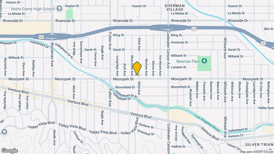 13107-13113 Moorpark St Map and Location Details