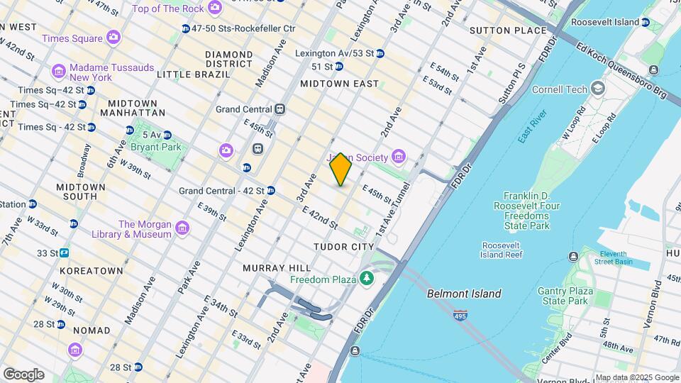 279 E 44th St, Unit FL21-ID814 Map and Location Details