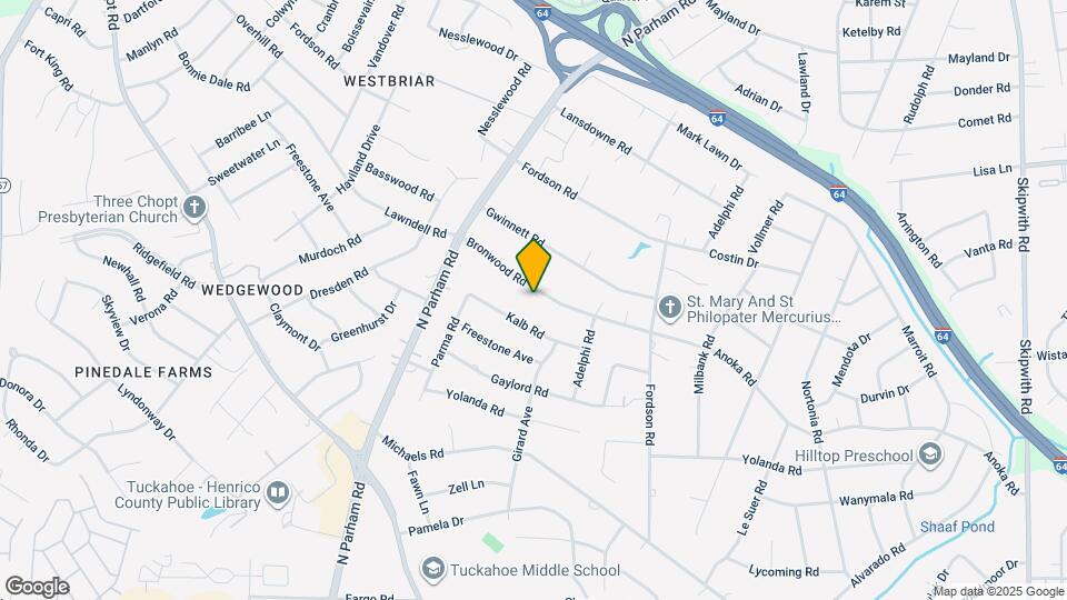 8401 Bronwood Rd Map and Location Details