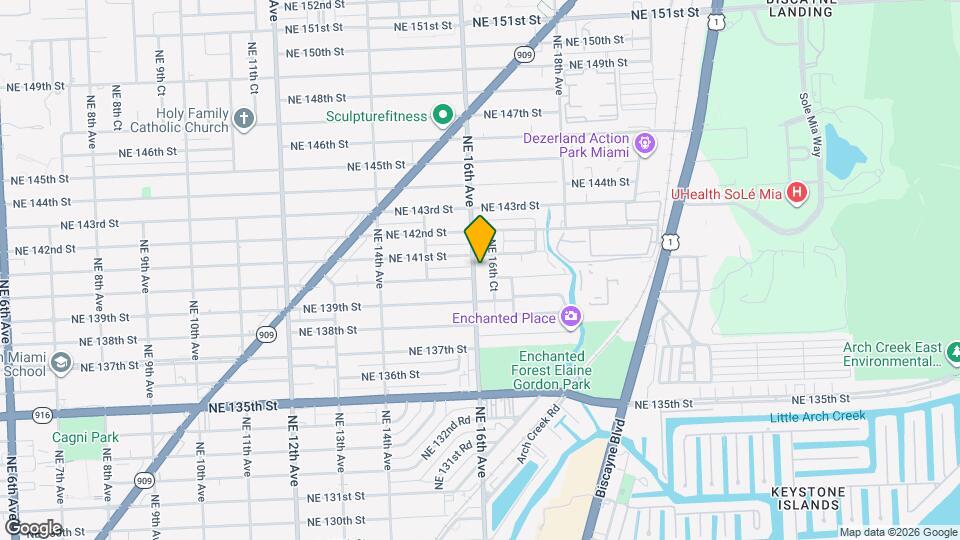 14065 NE 16th Ave Mapa y Detalles de la Ubicación