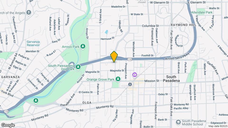 631 E Orange Grove Ave Mapa y Detalles de la Ubicación