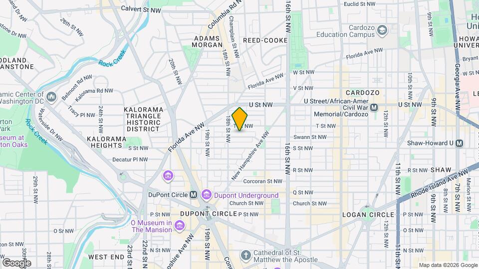 1753 Swann St NW, Unit 2 Map and Location Details