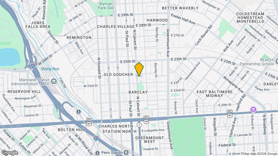 2323 N Calvert St Mapa y Detalles de la Ubicación