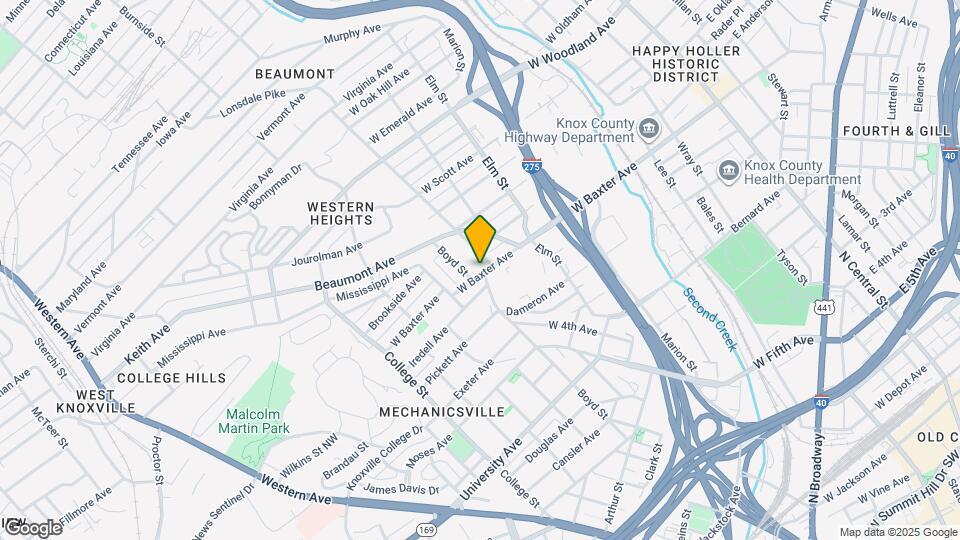 1201 W Baxter Ave Map and Location Details