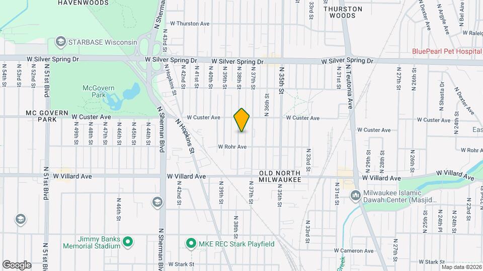 5330 N 38th St, Unit lower Mapa y Detalles de la Ubicación