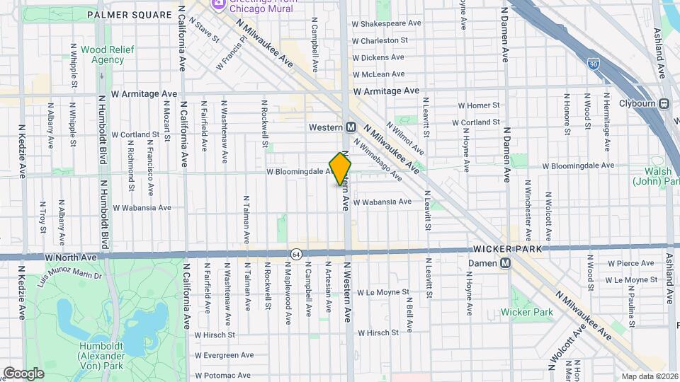1730 N Western Ave Map and Location Details