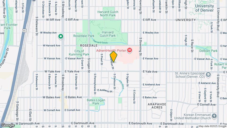 2630 S Clarkson St Map and Location Details