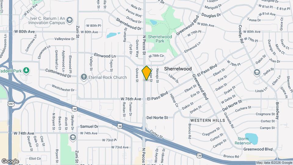 7690 N Pecos St Map and Location Details