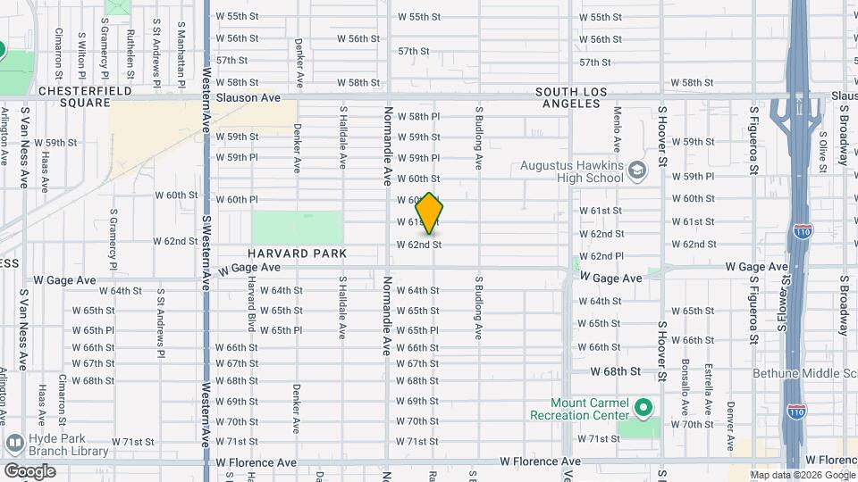 1309 W 62nd St Mapa y Detalles de la Ubicación