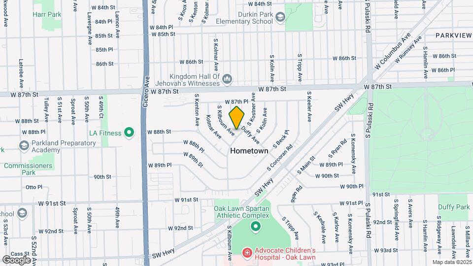 8827 S Kilbourn Ave Map and Location Details