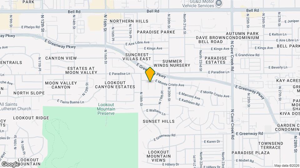 15867 N 18th Pl Mapa y Detalles de la Ubicación