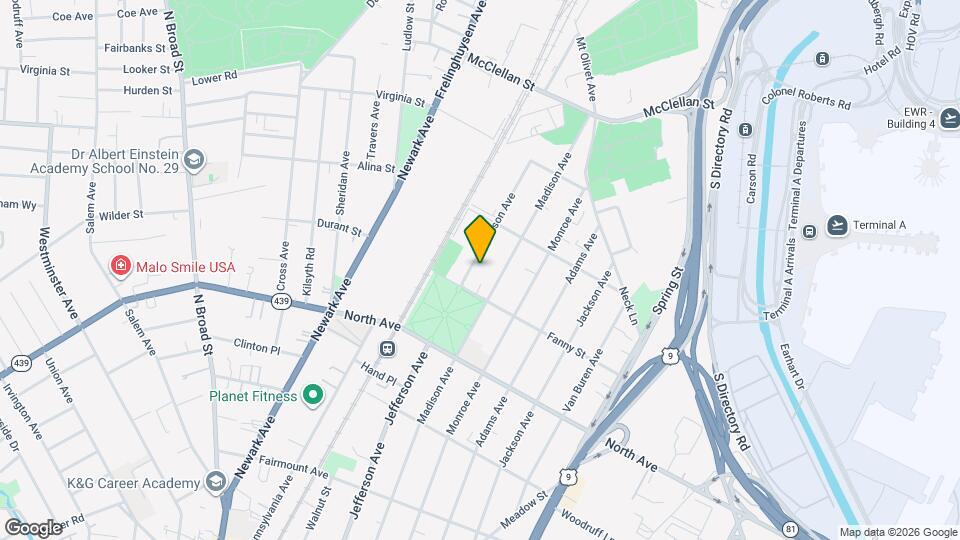 921 Jefferson Ave, Unit 2nd Floor Map and Location Details