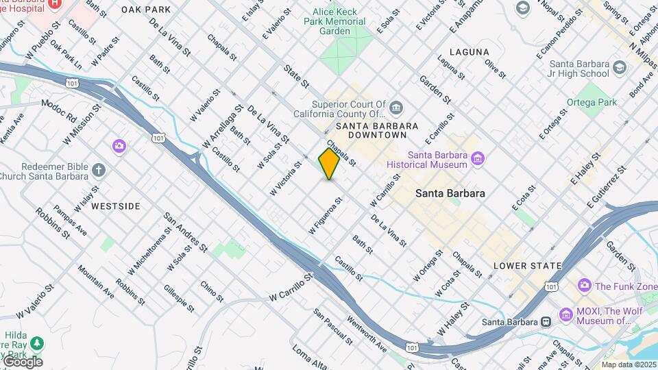 1125 De la Vina St Map and Location Details