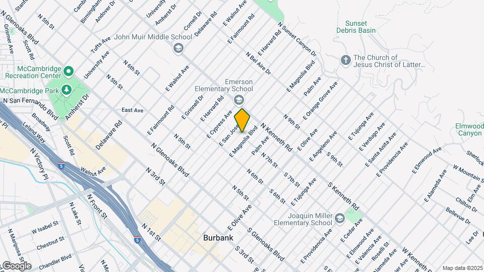 645 E Magnolia Blvd Map and Location Details