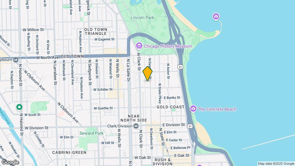 1424 N Dearborn St, Unit 1BD Map and Location Details
