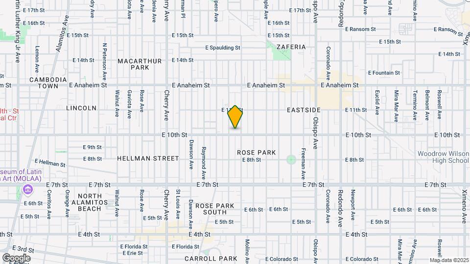 2525 E 10th St Map and Location Details
