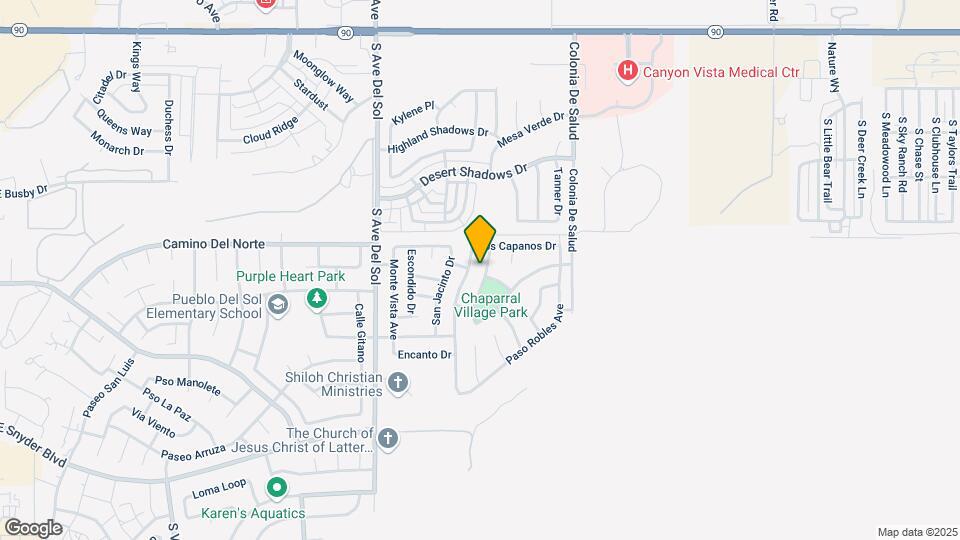 890 Tularosa Dr Map and Location Details