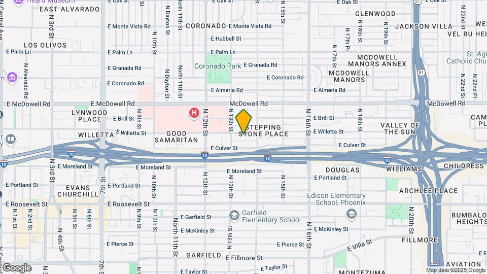 1321 E Willetta St Map and Location Details