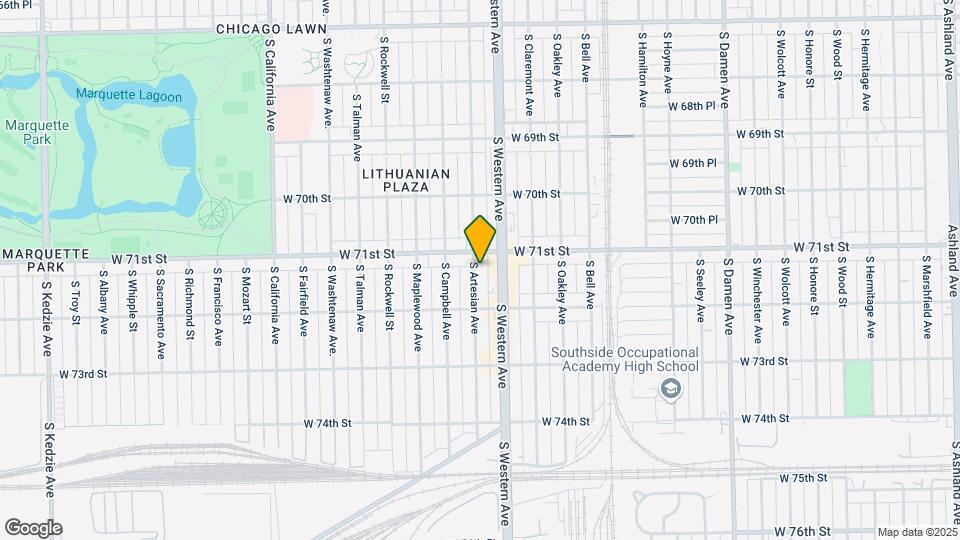 7119 S Artesian Ave Map and Location Details
