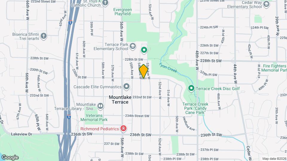 4 Bed 2 Bath Home in Mountlake Terrace! Map and Location Details