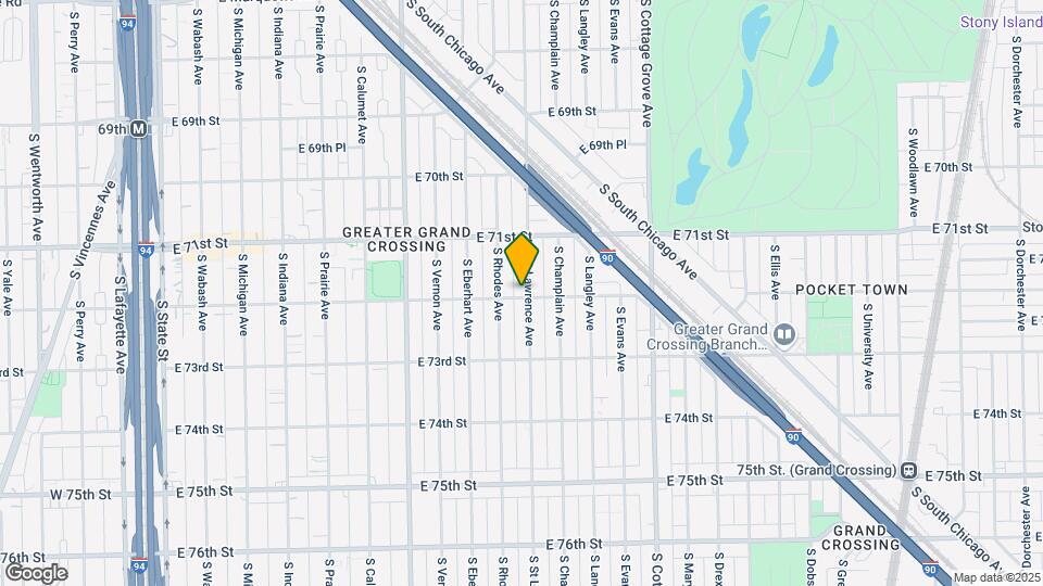 7154 S St Lawrence Ave Map and Location Details