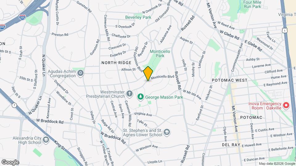 500 Monticello Blvd Map and Location Details