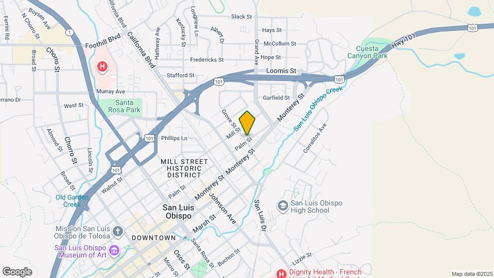 1600 Palm St Map and Location Details