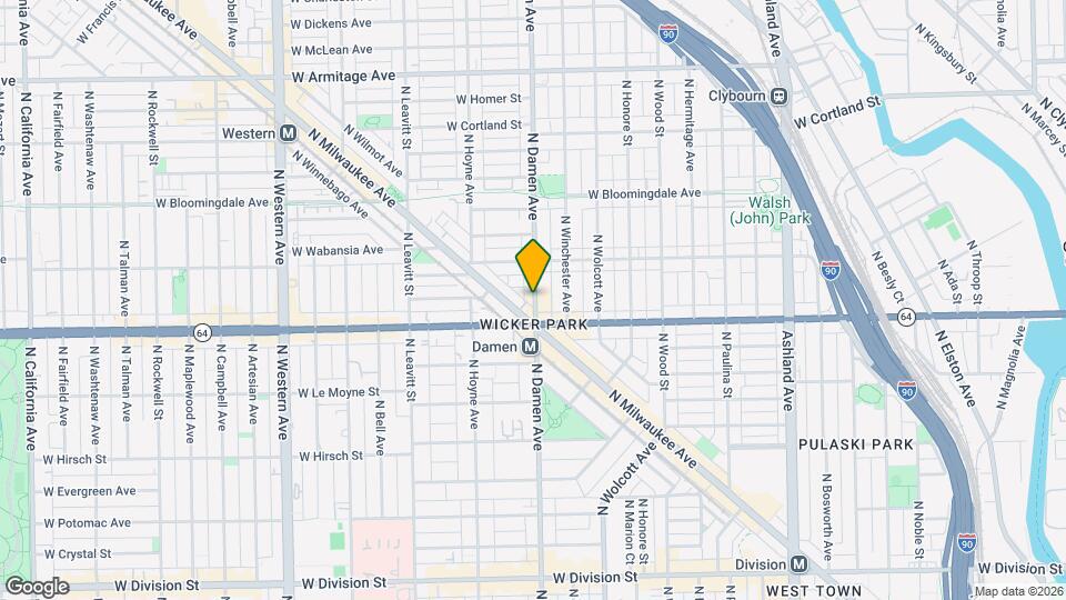 1628 N Damen Ave, Unit 401 Map and Location Details