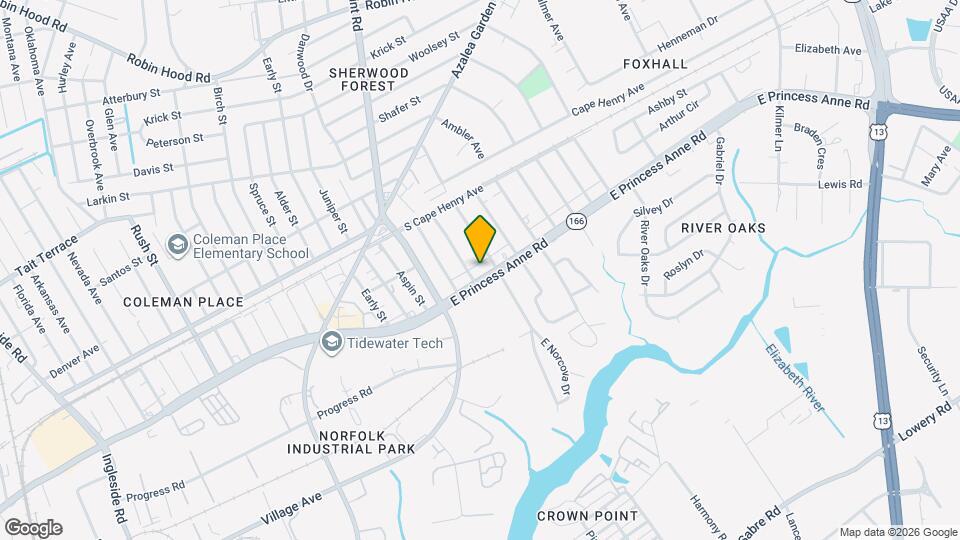 4852 East Princess Anne Road Map and Location Details