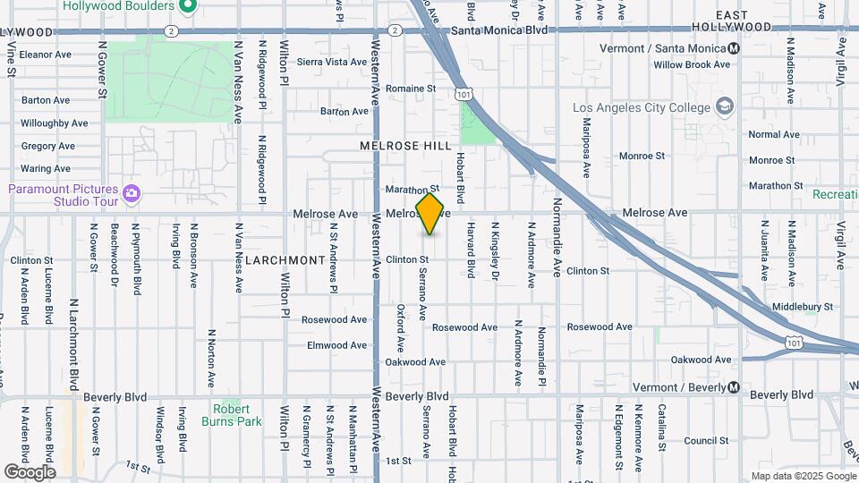 620 N Serrano Ave Map and Location Details