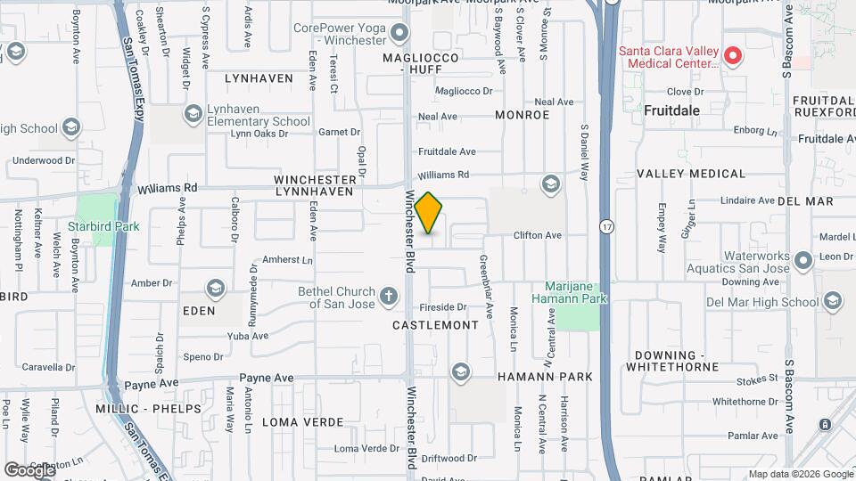 1058 S Winchester Blvd Map and Location Details