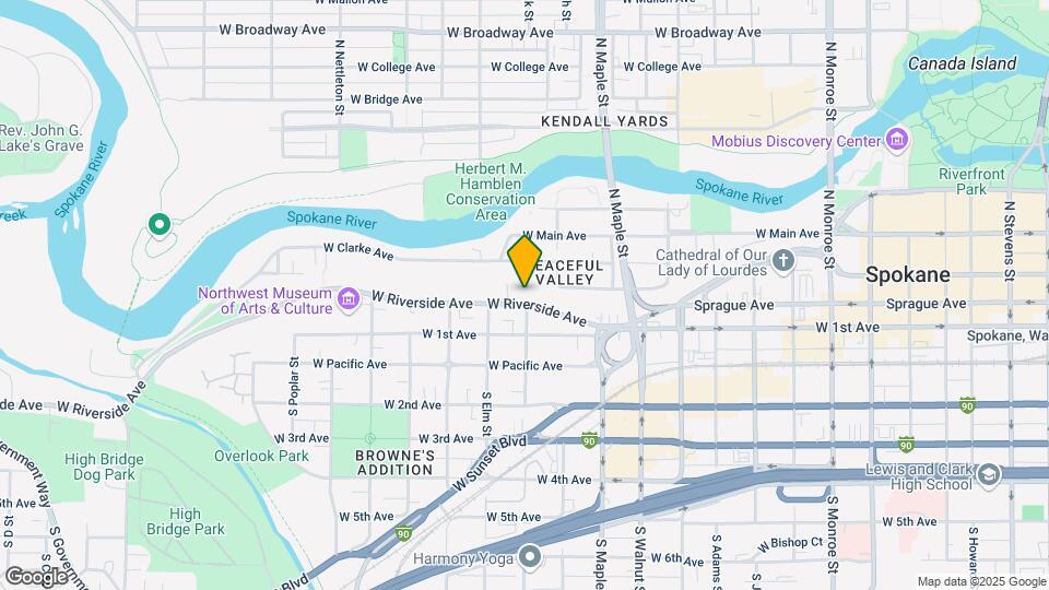 1740 W Riverside Ave Map and Location Details