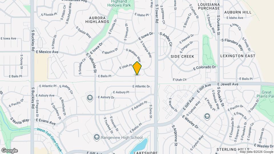 1882 S Walden Way Map and Location Details