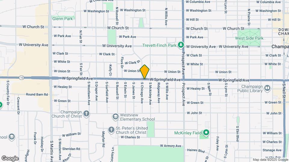 1107 W Springfield Ave Map and Location Details