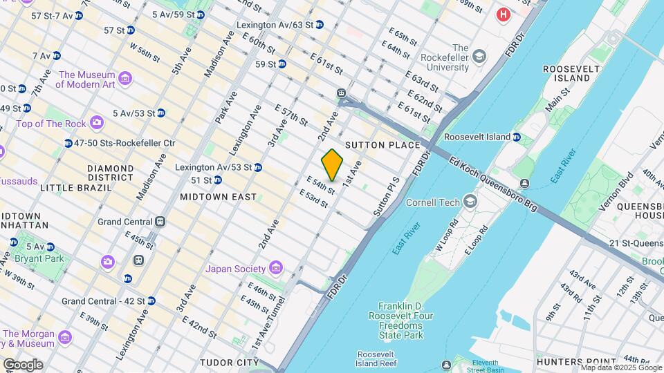 347 E 54th St Map and Location Details
