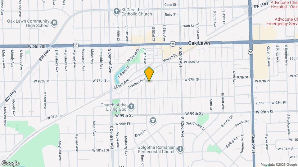 9705 S 54th Ave Map and Location Details