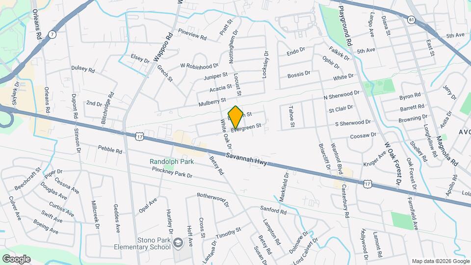 1543 Evergreen St Map and Location Details