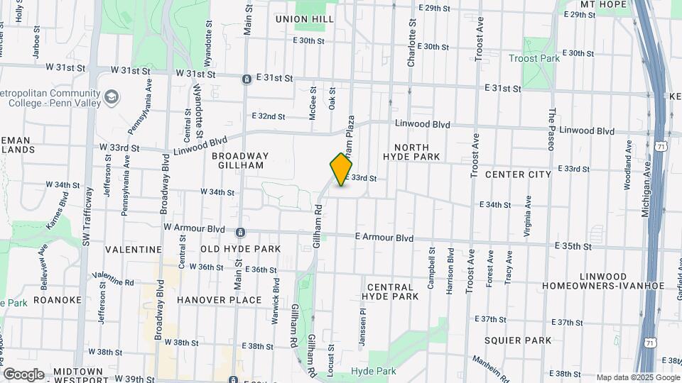 3340 Gillham Rd, Unit 1 Map and Location Details