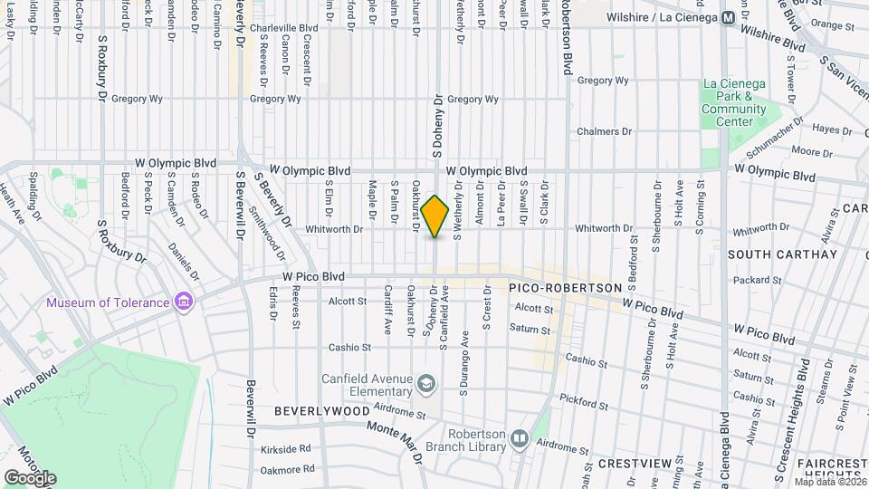 1132 S Doheny Dr, Unit 302 Mapa y Detalles de la Ubicación