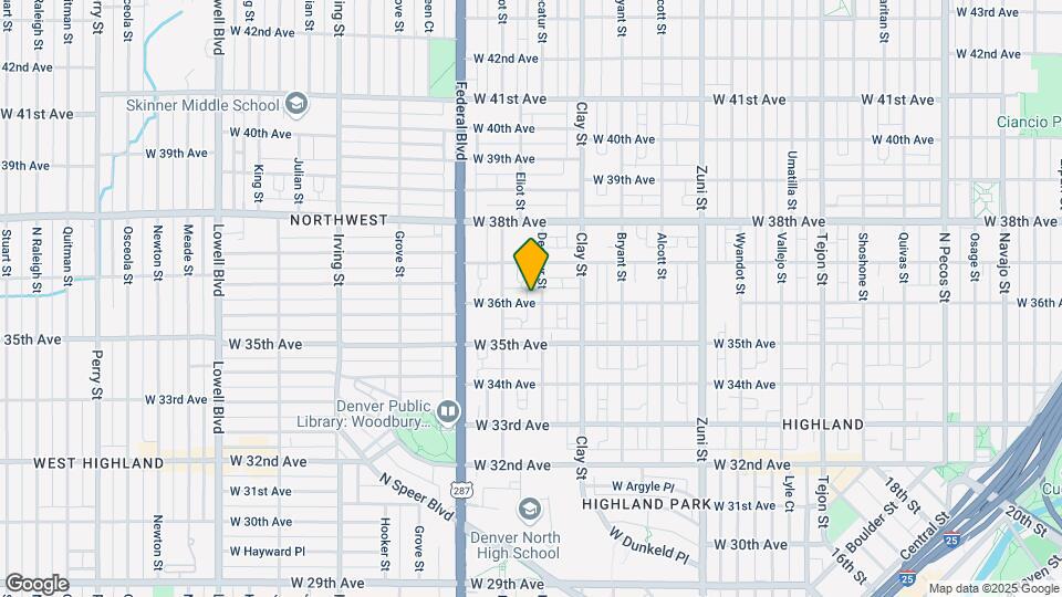2815 W 36th Ave Mapa y Detalles de la Ubicación