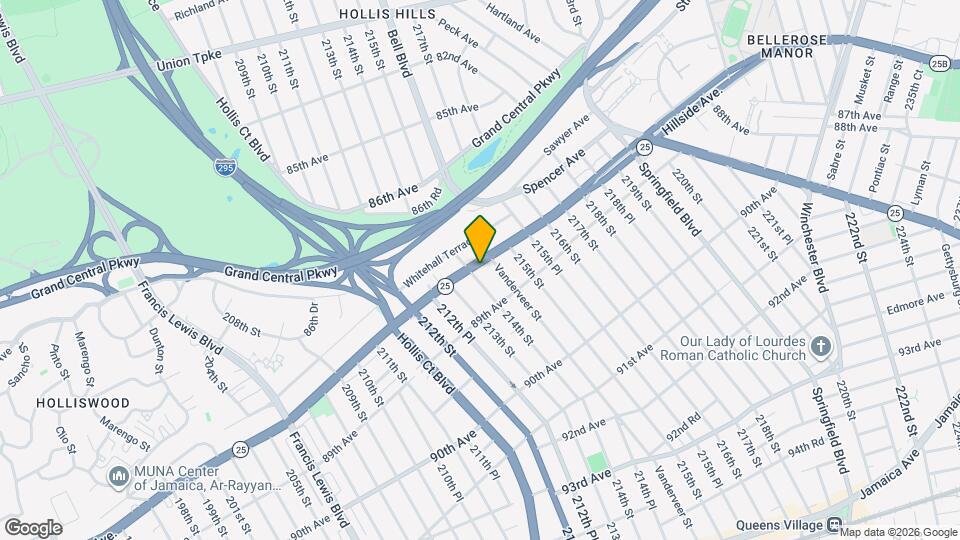 214-08 Hillside Ave. Mapa y Detalles de la Ubicación