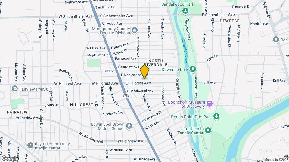 105 E Hillcrest Ave Map and Location Details