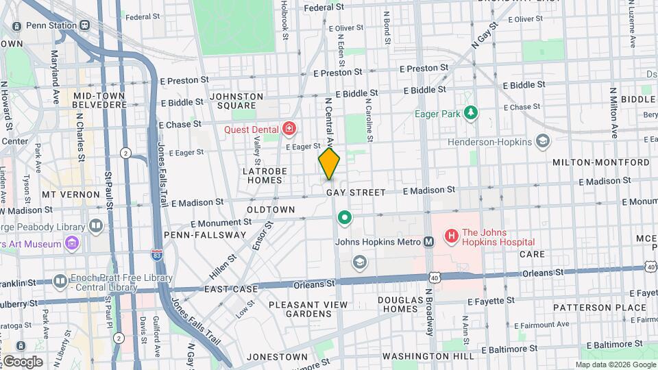 814 N Central Ave Map and Location Details