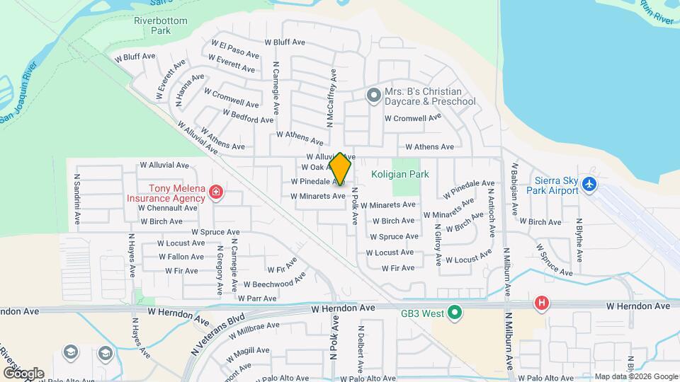 5532 W Minarets Ave Map and Location Details