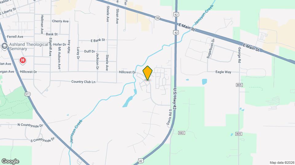 1235 Hillcrest Dr Map and Location Details