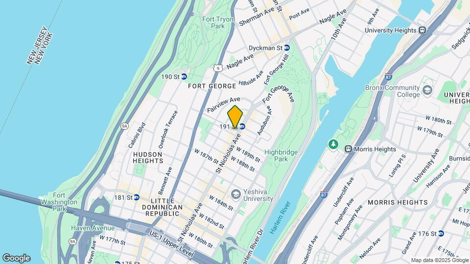 601 W 190th St Map and Location Details